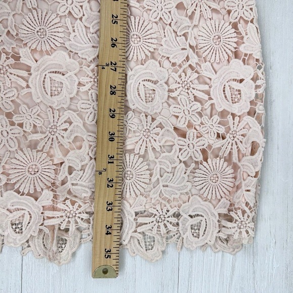 Lulus Cheers to Love Skater Mini Dress Women Medium Halter Neck Lace Blush Pink - Picture 13 of 16